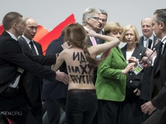 Секстремистки из FEMEN напали на Путина в Ганновере (ФОТО)