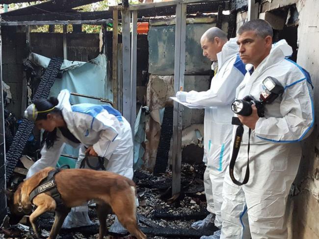 При расследовании пожара в Сдероте была задействована служебная собака