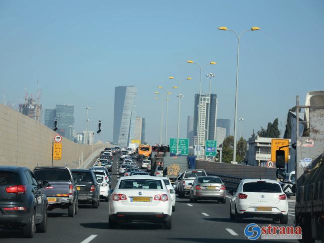 На дорогах Израиля — рекордное число автомобилей