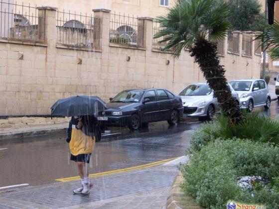 В воскресенье в Израиле сохранится дождливая погода