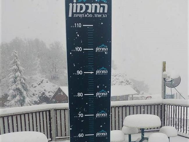 Снегопад на Хермоне и на других вершинах севера Израиля продолжается