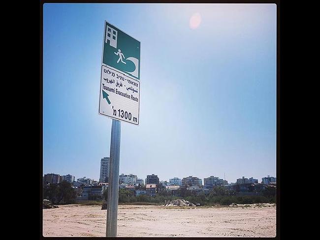 На побережье Израиля начата установка знаков, предупреждающих об угрозе цунами