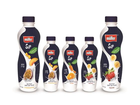 Muller Sip – новый питьевой йогурт 1,5% жирности с 20% фруктов – единственный без консервантов!