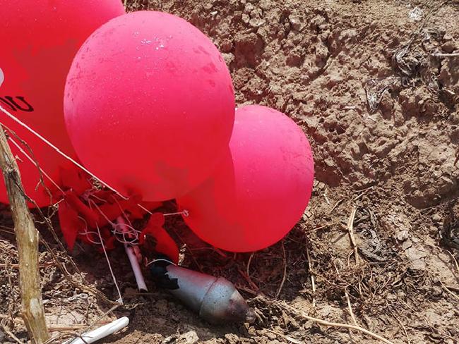 В кибуце Нир Оз упала связка воздушных шаров с привязанной к ней гранатой