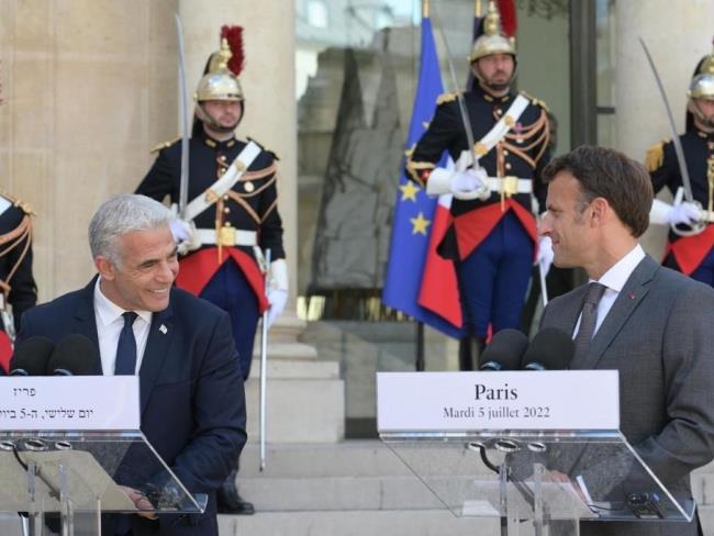 Речь премьер-министра Яира Лапида в совместном заявлении с президентом Франции Эммануэлем Макроном