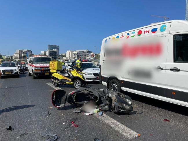 ДТП на шоссе Аялон; тяжелые травмы получил 40-летний мотоциклист