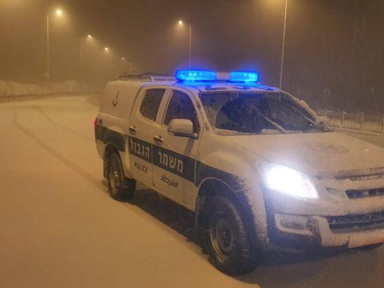 Полиция опубликовала инструкции для водителей в Иудее и Самарии, которых снегопад застал в дороге