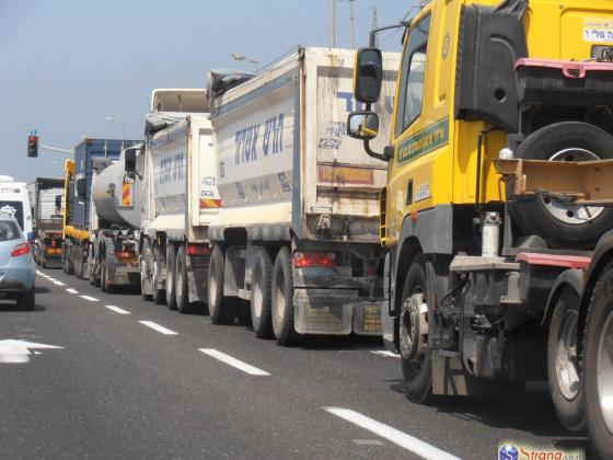 Минтранс вводит ограничения на проезд грузовиков в часы пик на юге Израиля