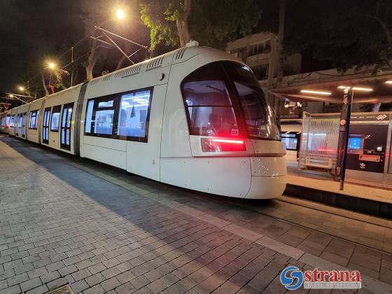 В новогоднюю ночь метротрамвай в Гуш-Дане будет работать до 2 ночи