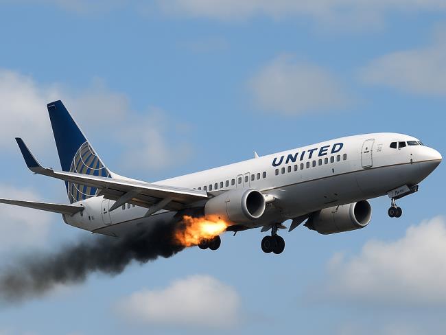 Видео: двигатель самолета United Airlines загорелся из-за попадания кролика